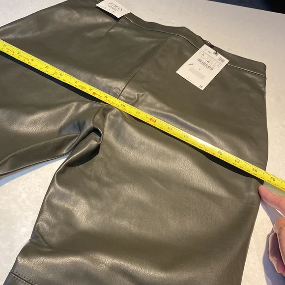 New Zara Forest Green Faux Leather Skinny Legging Pants Size L Wtags green⭐️⭐️⭐️ - Picture 8 of 17